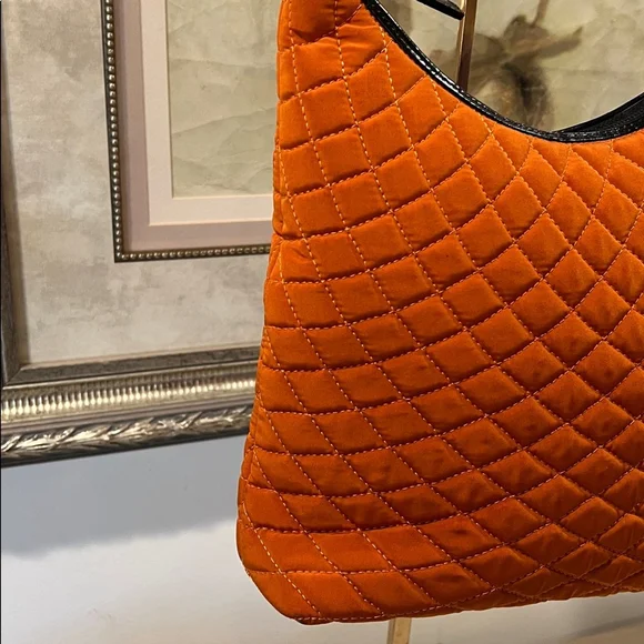 Bally Orange Quilted Shoulder Bag - Picture 13 of 15